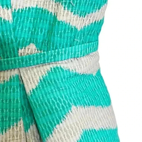 Just Taylor Fit & Flare Sz 6 Pleated Dress  Chevron Jacquard Sleeveless Zip - Picture 5 of 6